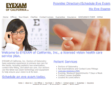 Tablet Screenshot of eyeexamofca.com